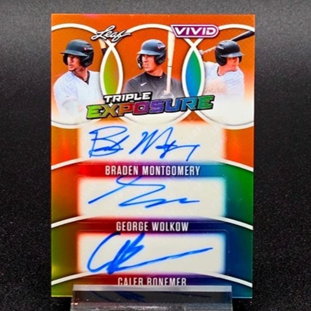 Braden Montgomery Caleb Bonemer, Wolkow 4/4 Triple Autos White Sox Top Prospects